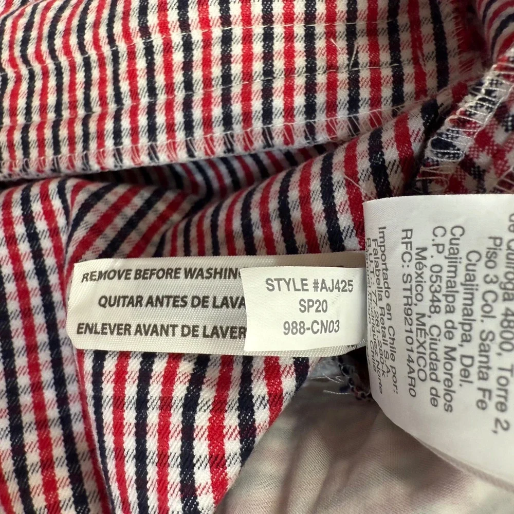 J Crew Hayden Kickout Crop Pant Womens 4 Red Plaid Gingham Wide Leg AJ425